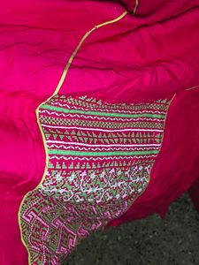 Embroidered Cotton Kurta with Mirror Work