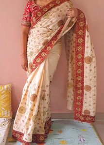 Heavy party wear saree, no blouse