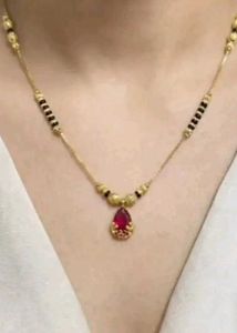 Elegant Gold Mangalsutra with Ruby Pendant