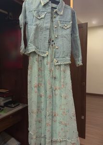 Denim Jacket & Floral Dress Set