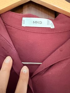 Maroon Shirt Dress