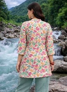 Floral Print Kurta Top