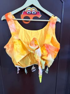 Vibrant Yellow Organza Festive Lehanga