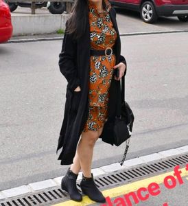 Printed Layered Sleeve Details Short Dress