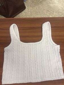White Cable Knit Tank Top