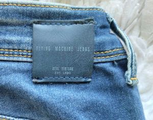 👖Flying Machine Blue Jeans with Paint Splatter