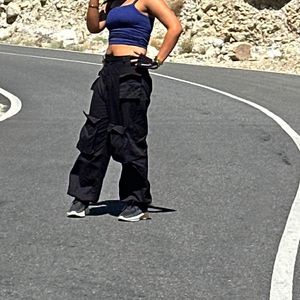 Navy blue fitted Crop Top