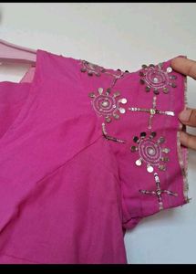 Stunning Pink Embroidered Saree