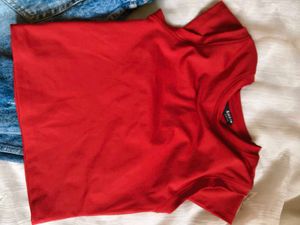 Shein premium Red Crop Top