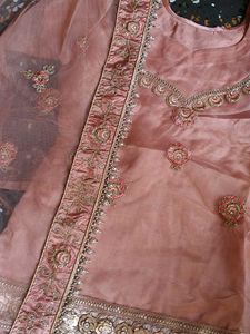 Bridal Peach Embroidered Lehenga Choli