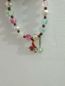 Charming Beaded Bracelet with Butterfly red Charm