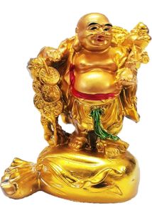 Golden Laughing Buddha Figurine