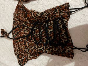 y2k Leopard Print Camisole Set