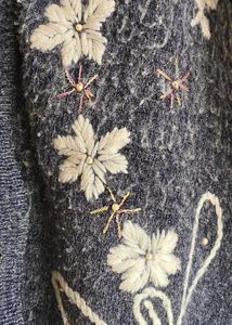 Embroidered Wool Cardigan