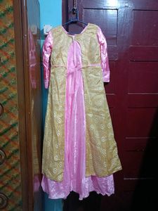Elegant Gold &amp; Pink frock