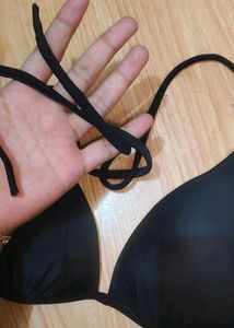 🔊✨Combo Classic Black Halter Bikini &amp;Cream lace (