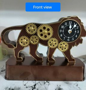 Lions Mechanical Table Clock