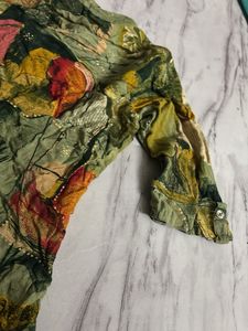 Unique Abstract Print Button-Up Shirt