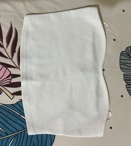 White Ribbed Tube Top
