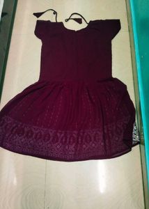 Dark Purple Colour Girl Sharara Dress
