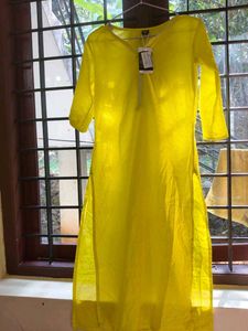 Elegant Yellow Cotton Kurta