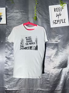 Mango White Graphic T-Shirt