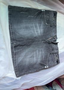 Grey Denim Mini Skirt - Bossini