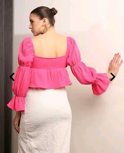 Chic Puff Sleeve Tie-Front Crop Top