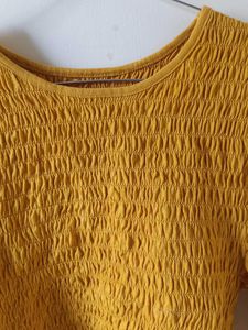 Zudio Mustard Smocked Top