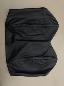 Chic Black Faux Leather Corset Top