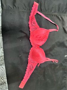neon pink  Lace Bra