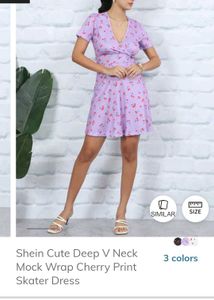 Cute Cherry Print Purple Dress Free delivery