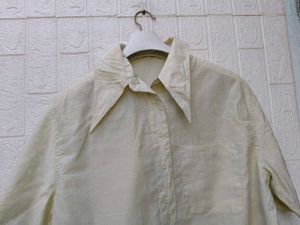 New with tag Korean Yellow Short Sleeve Collared T