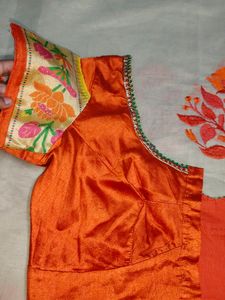 Beige Kota saree with Paithani border&amp; Blouse