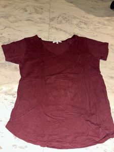 Burgundy Pocket Tee