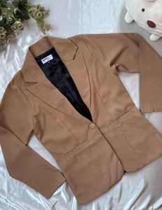 Classic Tan Single-Button Blazer