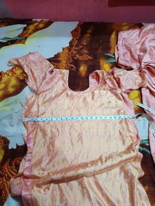 peach party wear heavy suit salwar Set