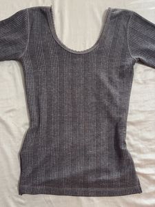 Gray Thermal Top - Quarter Sleeve