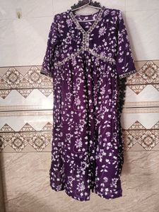 Purple Floral Kurta Set