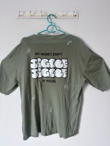 Olive Green Graphic Print T-shirt