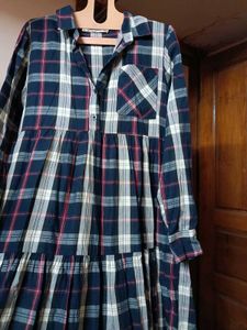 CHECKERED SHIRT DRESS