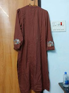Brown Embroidered Dress