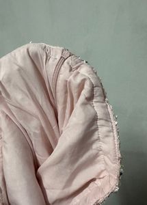 pink one shoulder dress with zipper