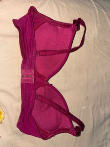 Purple Padded Bra with Bow Detail