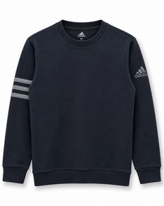 Adidas Charcoal Side Logo 3 Stripes Sweatshirt