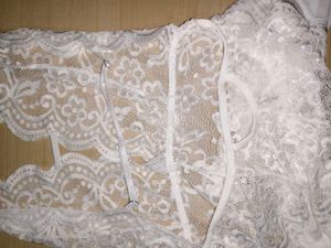 Elegant White Lace Teddy