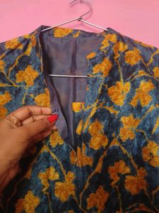 Stitched Floral Print Kurta