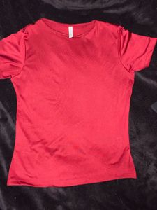 Burgundy fitted T-shirt