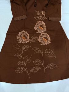 Elegant Brown Kurta Set with Dupatta