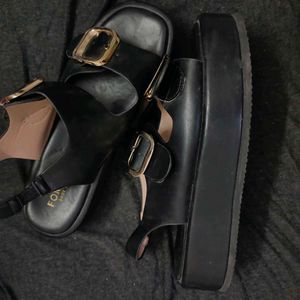 Stylish Black Platform Sandals